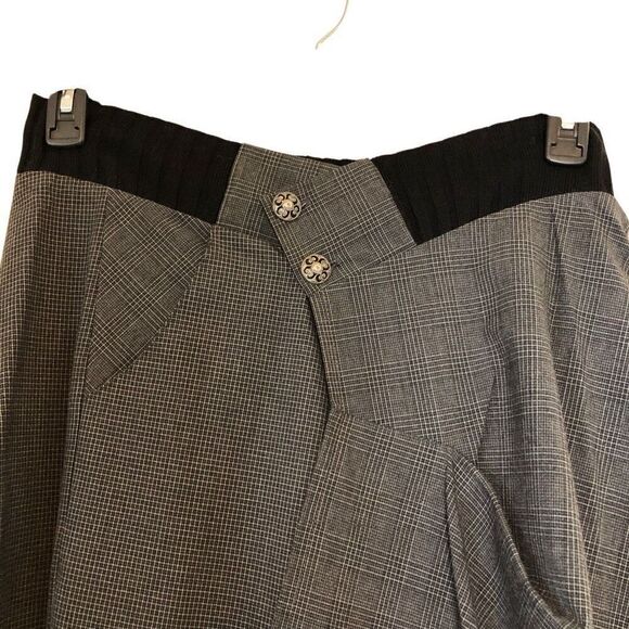 03322 Gray & Blk Mixed Plaid Fairy Grunge, Whimsygoth, Dk Academia Skirt Sz M - Picture 2 of 16